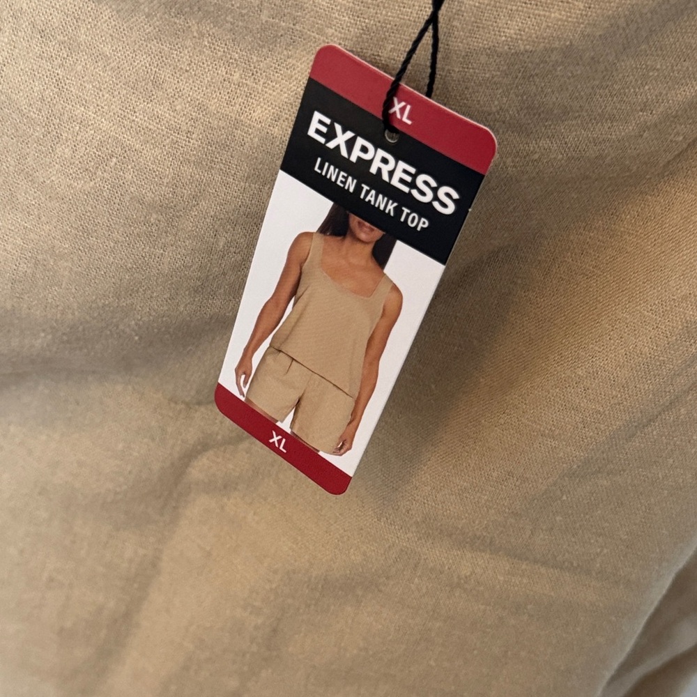 Express Square Neck Tank Top in Beige/Tan - Picture 2 of 4